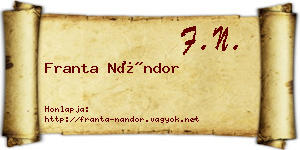 Franta Nándor névjegykártya